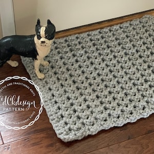 Crochet Pattern + Easy Crochet Doormat + Crochet Bath Rug + Crochet Rug + Easy to Customize Rug Size Pattern + Easy Crochet Pattern