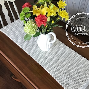 CROCHET PATTERN Cotton Farmhouse Table Runner/Eco Friendly Table Cloth/Cottage Style Table Runner/Easy Customizable Crochet Pattern