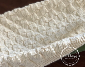 Knitting Pattern-Chunky Knit Crib Blanket-Chunky Throw Pattern-Soft and Squishy Knit Nursery Blanket-Home Decor-Easy Beginners Pattern