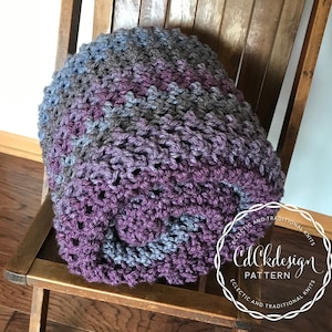 CROCHET PATTERN // Chunky Crochet Blanket Throw - Crochet Blanket Pattern - Bulky Yarn - Throw - Pattern // Customizable Crochet Pattern