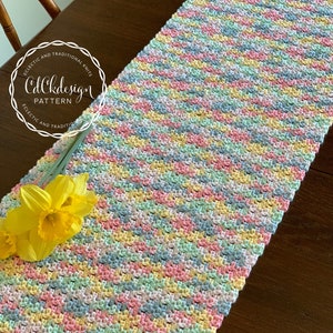 CROCHET PATTERN Cotton Farmhouse Table Runner/Eco Friendly Table Cloth/Cottage Style Table Runner/Easy Customizable Crochet Pattern