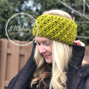 CROCHET PATTERN Chunky Head Band/Head Warmer/Ski Band/Messy Bun Hat/ Nubby Diamond Stitch Original Design