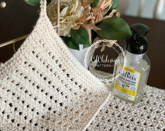 KNIT PATTERN + Cottage Dishcloth Pattern + Farmhouse Knit Washcloth Pattern + Easy Knit Dishcloth Pattern + Cottage Style Knitting Pattern