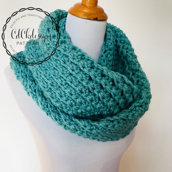 CROCHET PATTERN Chunky Infinity Scarf/Circle Scarf/Chunky Crochet Scarf/Easy Beginners Pattern/Instant Download