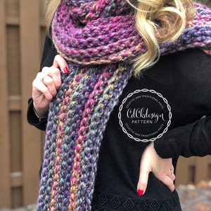 PATTERN Chunky Crochet Scarf - Giant Scarf - Open Ended Scarf - Chunky Scarf - Beginners Pattern