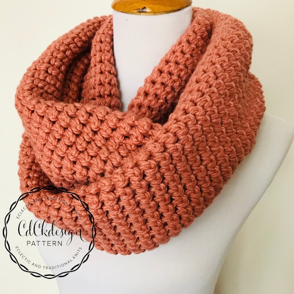 CROCHET PATTERN Chunky Infinity Scarf/Circle Scarf/Chunky Crochet Scarf/Easy Beginners Pattern/Instant Download