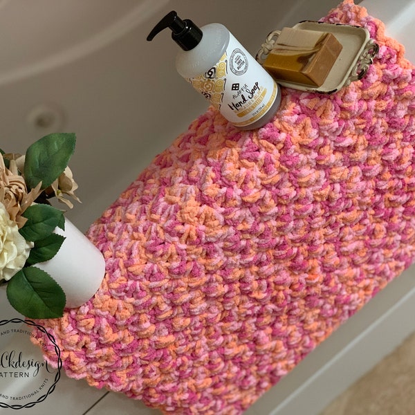 Crochet Pattern + Easy Bath Mat Crochet Pattern +  Bath Mat + Textured Bath Rug Pattern + Kids Room Rug Pattern + Custom Sizing Included