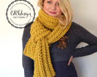 PATTERN Chunky Crochet Scarf - Giant Scarf - Open Ended Scarf - Chunky Scarf - THE TUNDRA