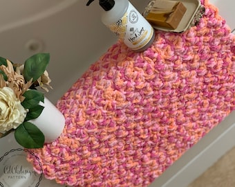 Crochet Pattern + Easy Bath Mat Crochet Pattern +  Bath Mat + Textured Bath Rug Pattern + Kids Room Rug Pattern + Custom Sizing Included