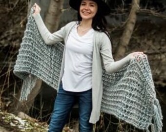 KNIT PATTERN Chunky Knit Scarf - Giant Scarf - Open Ended Scarf - Chunky Scarf - Beginners Pattern - Easy Knit Giant Fringed Scarf