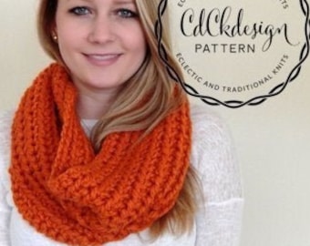 CROCHET PATTERN Chunky Crochet Cowl/Neckwarmer /The Toboggan/ Original Design Ribbed Texture