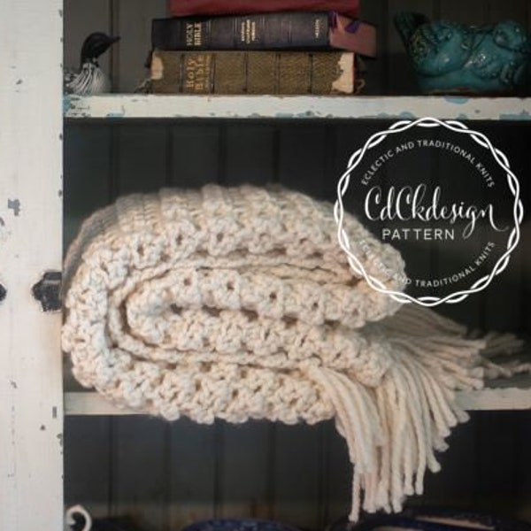 CROCHET PATTERN // Chunky Crochet Blanket - Crochet Blanket Pattern - Bulky Yarn - Throw - Pattern // Customizable Crochet Pattern