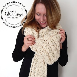 PATTERN Chunky Crochet Scarf - Giant Scarf - Open Ended Scarf - Chunky Scarf - THE BELLA - Beginners Pattern