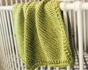 Knitting Pattern - Chunky Knit Baby Blanket - Baby Throw Blanket - Receiving Blanket - Easy Knitting Pattern - Nursery Decor - Baby Prop
