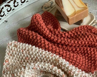 KNIT PATTERN + Textured Dishcloth Pattern + Farmhouse Knit Washcloth Pattern + Easy Knit Dishcloth Pattern + Cottage Style Knitting Pattern