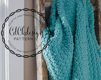 Crochet Pattern//Chunky Throw Blanket - French Country Throw Blanket - Farmhouse Decor - Crochet Blanket - Beginners Pattern