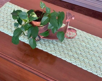 CROCHET PATTERN Cotton Farmhouse Table Runner/Eco Friendly Table Cloth/Cottage Style Table Runner/Easy Customizable Crochet Pattern
