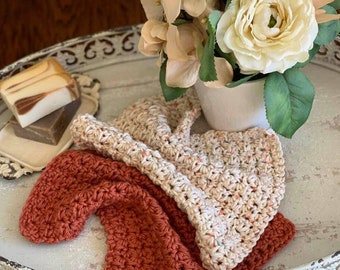 CROCHET PATTERN + Textured Dishcloth Pattern + Farmhouse Knit Washcloth Pattern + Easy Knit Dishcloth Pattern + Cottage Style Pattern