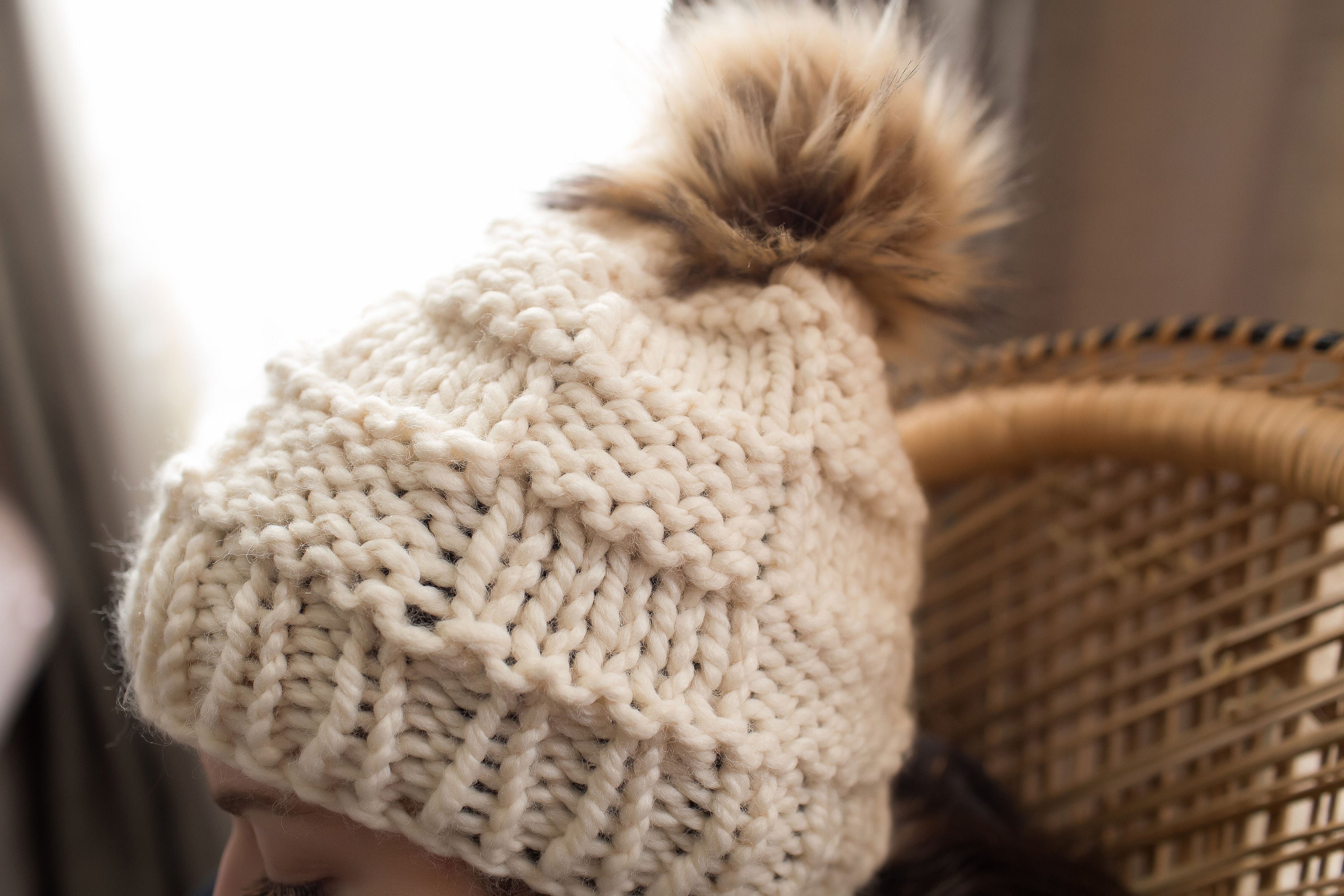 Knitting Pattern / Chunky Knit Hat / Basket Weave Knit Hat Pattern ...