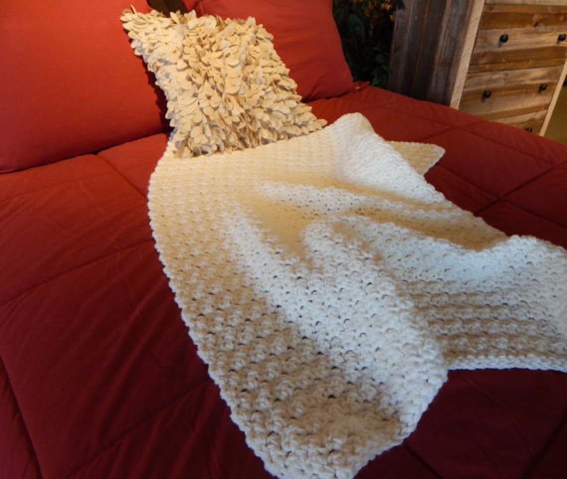 Crochet Pattern//Chunky Throw Blanket French Country Throw Etsy