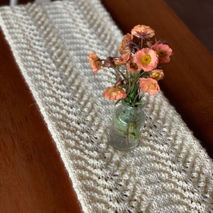 KNIT PATTERN Cotton Farmhouse LaceyTable Runner/Eco Friendly Table Cloth/Cottage Style LaceyTable Runner/Easy Customizable Knit Pattern image 7