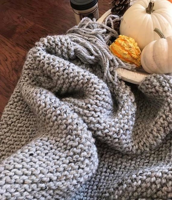 Knitting Pattern Chunky Knit Wool Blanket Throw Soft and Squishy Wool Blanket Home Decor Easy Beginners Pattern Etsy