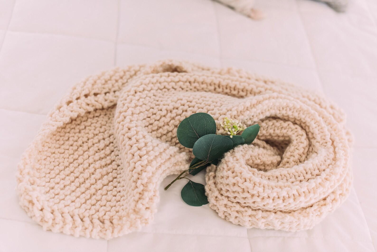 Knitting Pattern Chunky Knit Wool Throw Customizable Size Etsy