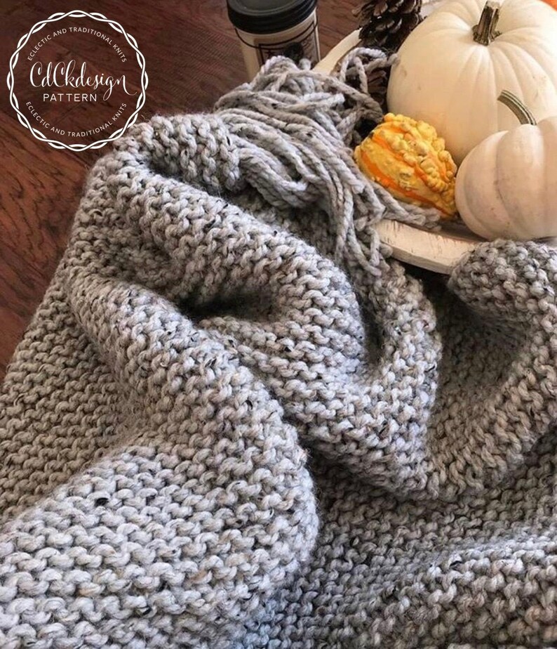 Knitting Pattern Chunky Knit Blanket Chunky Throw Pattern Etsy