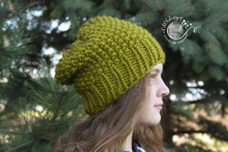 Knitting Pattern / Chunky Knit Hat / Ribbed Knit Toque Beanie - Etsy