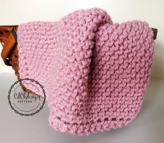 Knitting Pattern Chunky Knit Wool Baby Blanket Baby Throw Blanket Receiving Blanket
