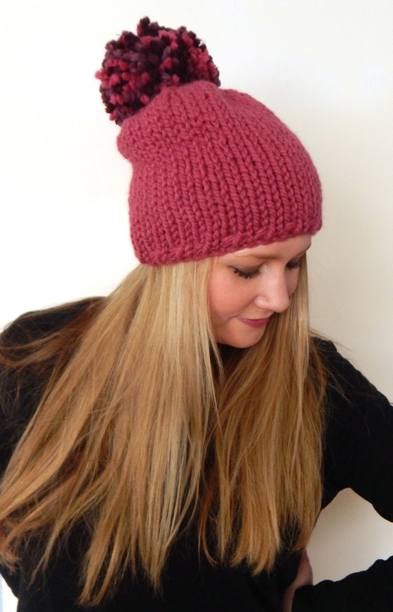 Knitting Pattern / Chunky Knit Hat / Ribbed Knit Toque Beanie Hat ...