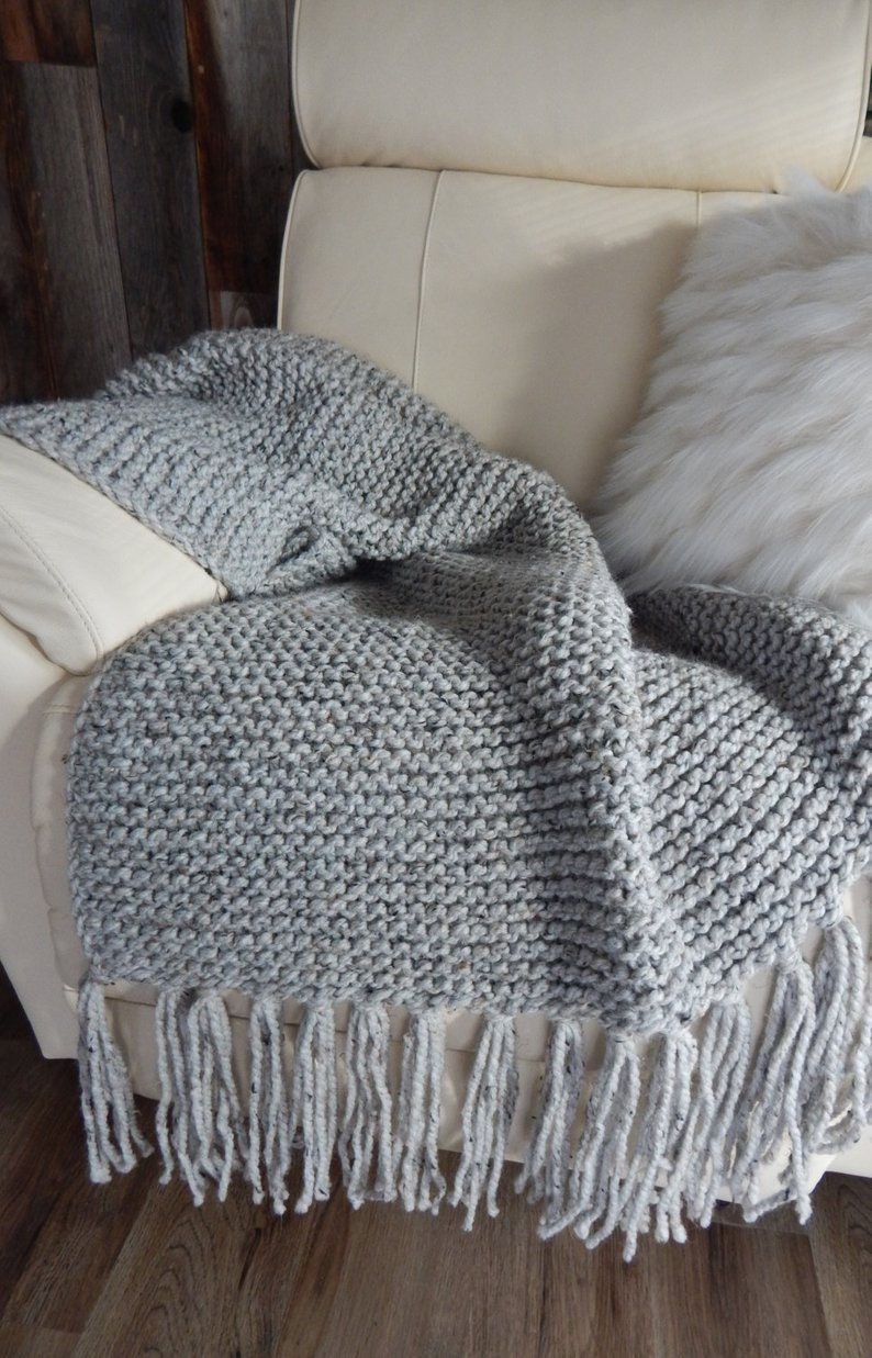 Knitting Pattern Chunky Knit Blanket Chunky Throw Pattern Etsy