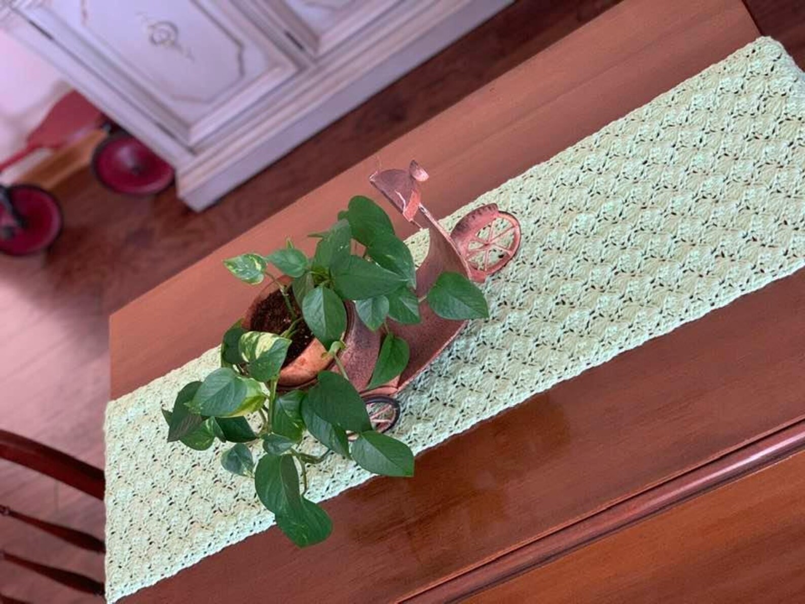 CROCHET PATTERN Cotton Farmhouse Table Runner/eco Friendly Table Cloth