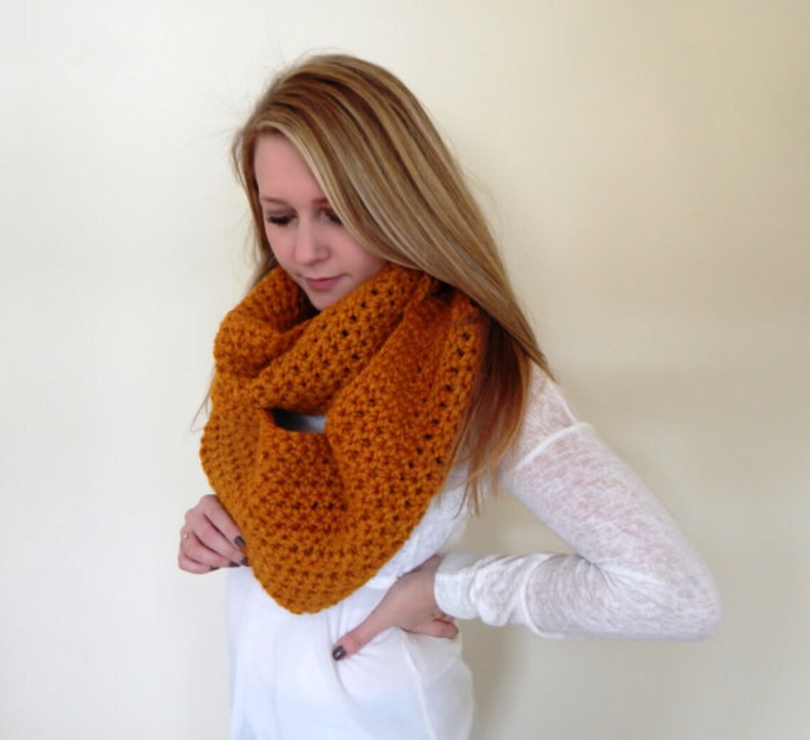 CROCHET PATTERN Chunky Slouchy Crochet Cowl Infinity Scarf Original ...
