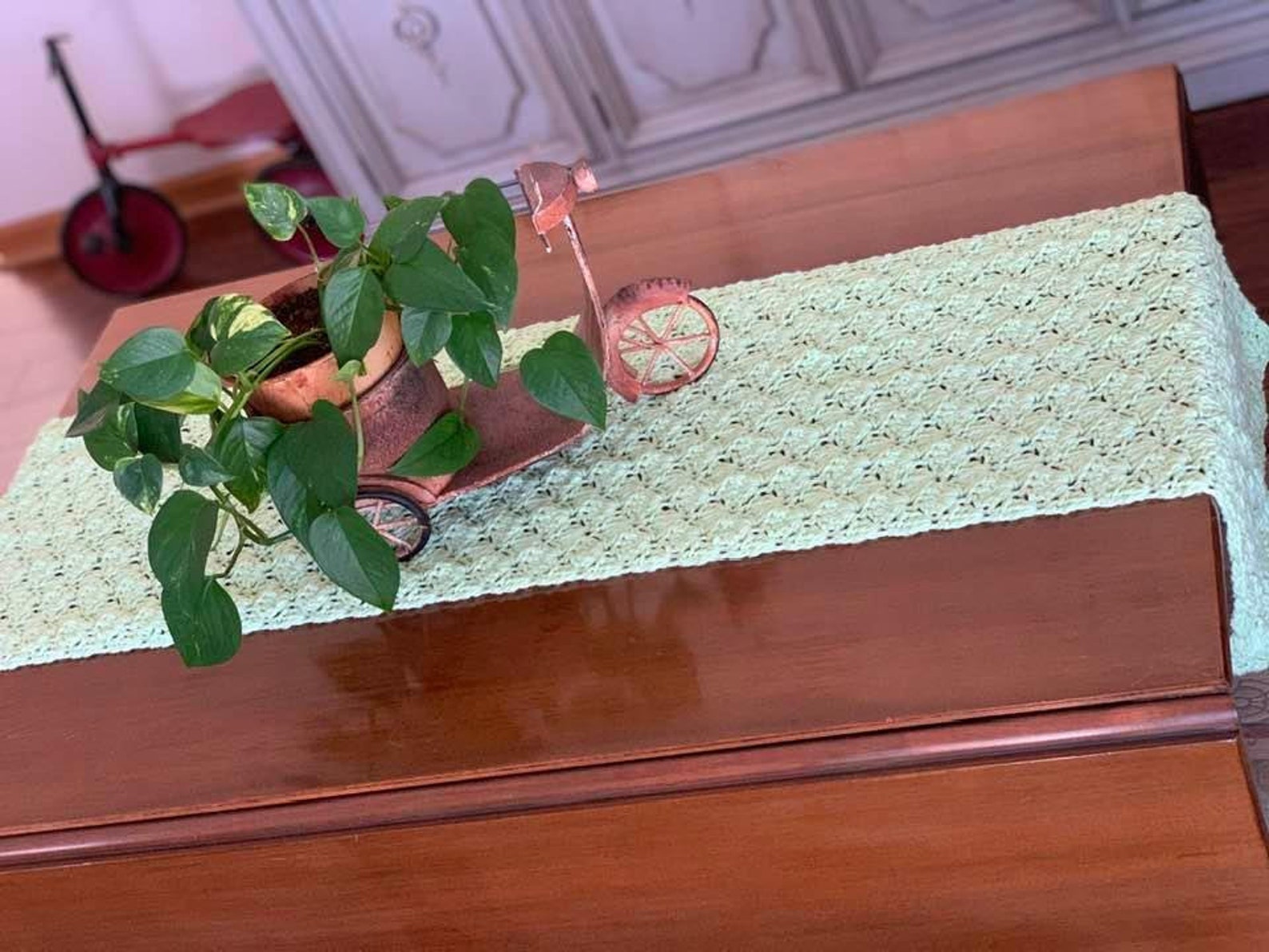 CROCHET PATTERN Cotton Farmhouse Table Runner/eco Friendly Table Cloth