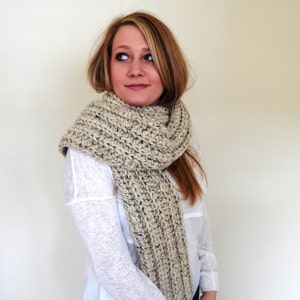 PATTERN Chunky Crochet Scarf Giant Scarf Open Ended Scarf Chunky Scarf THE TUNDRA image 4