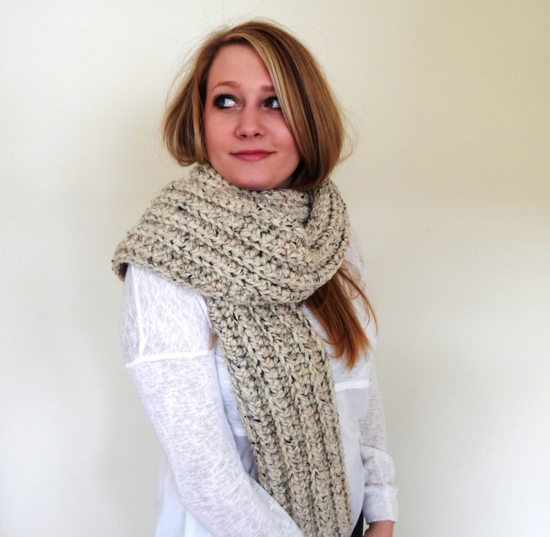 PATTERN Chunky Crochet Scarf Giant Scarf Open Ended Scarf Chunky Scarf THE TUNDRA image 4