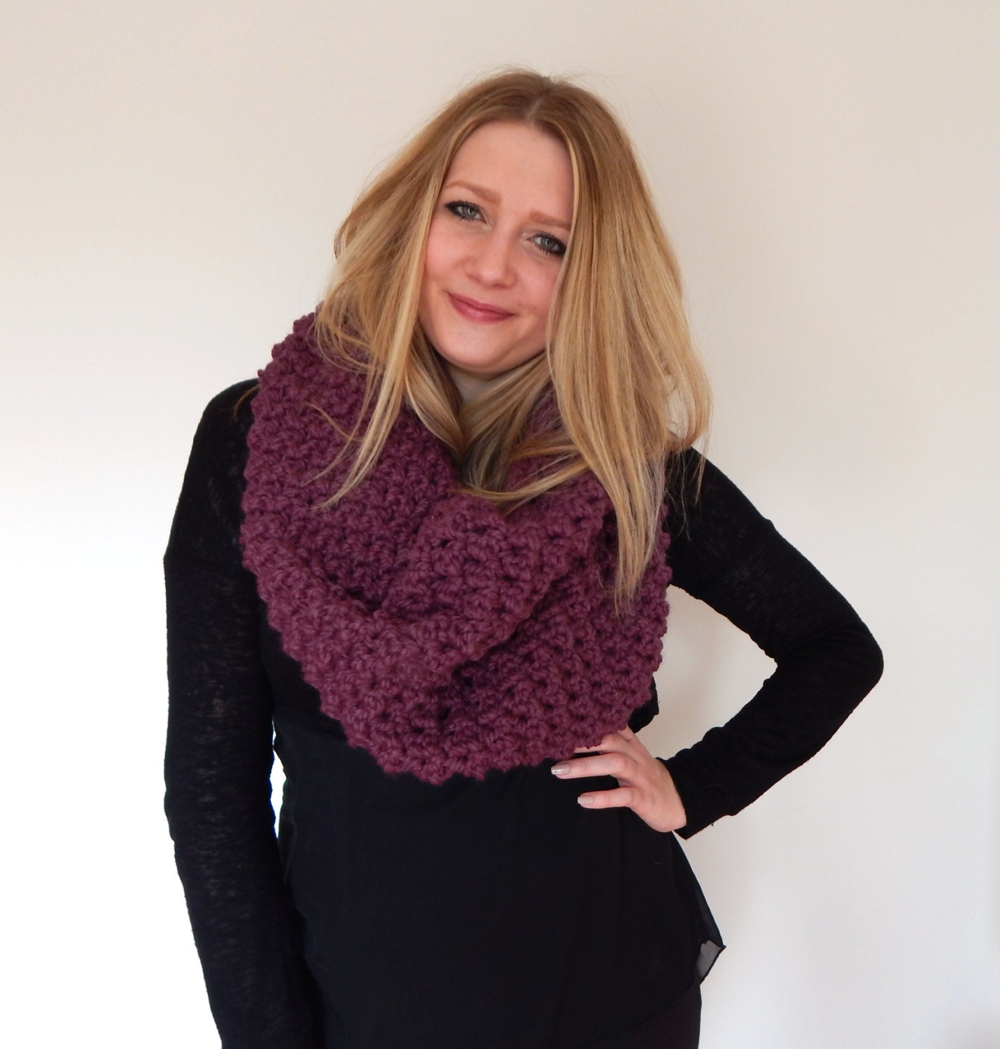 CROCHET PATTERN Chunky Crochet Scarf - Giant Infinity Scarf - Circle ...