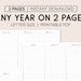 Any Year at a Glance on Two Pages, Yearly Planner Printable, Letter ...
