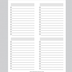 Blank Checklist Printable, INSTANT DOWNLOAD PDF, to Do Lists, Task ...