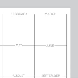May include: A section of a white calendar page featuring a black grid and the months February, March, May, June, August, and September, printed in a simple sans-serif font.