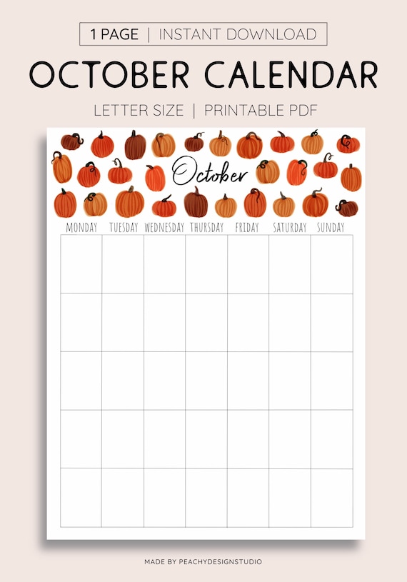 R. October Month Of October Calendar