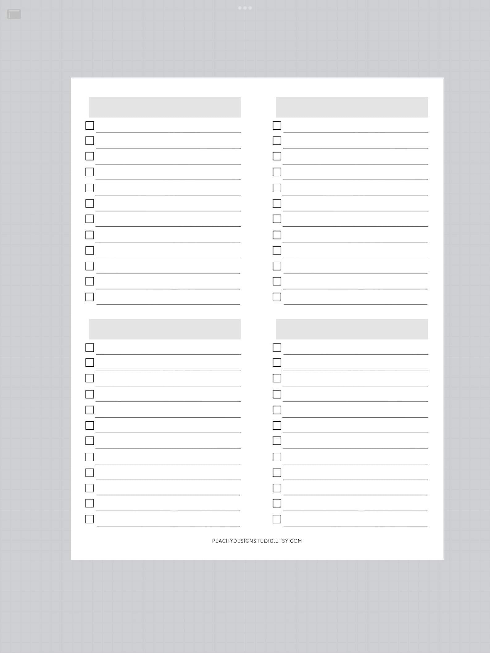 Blank Checklist Printable, INSTANT DOWNLOAD PDF, to Do Lists, Task ...