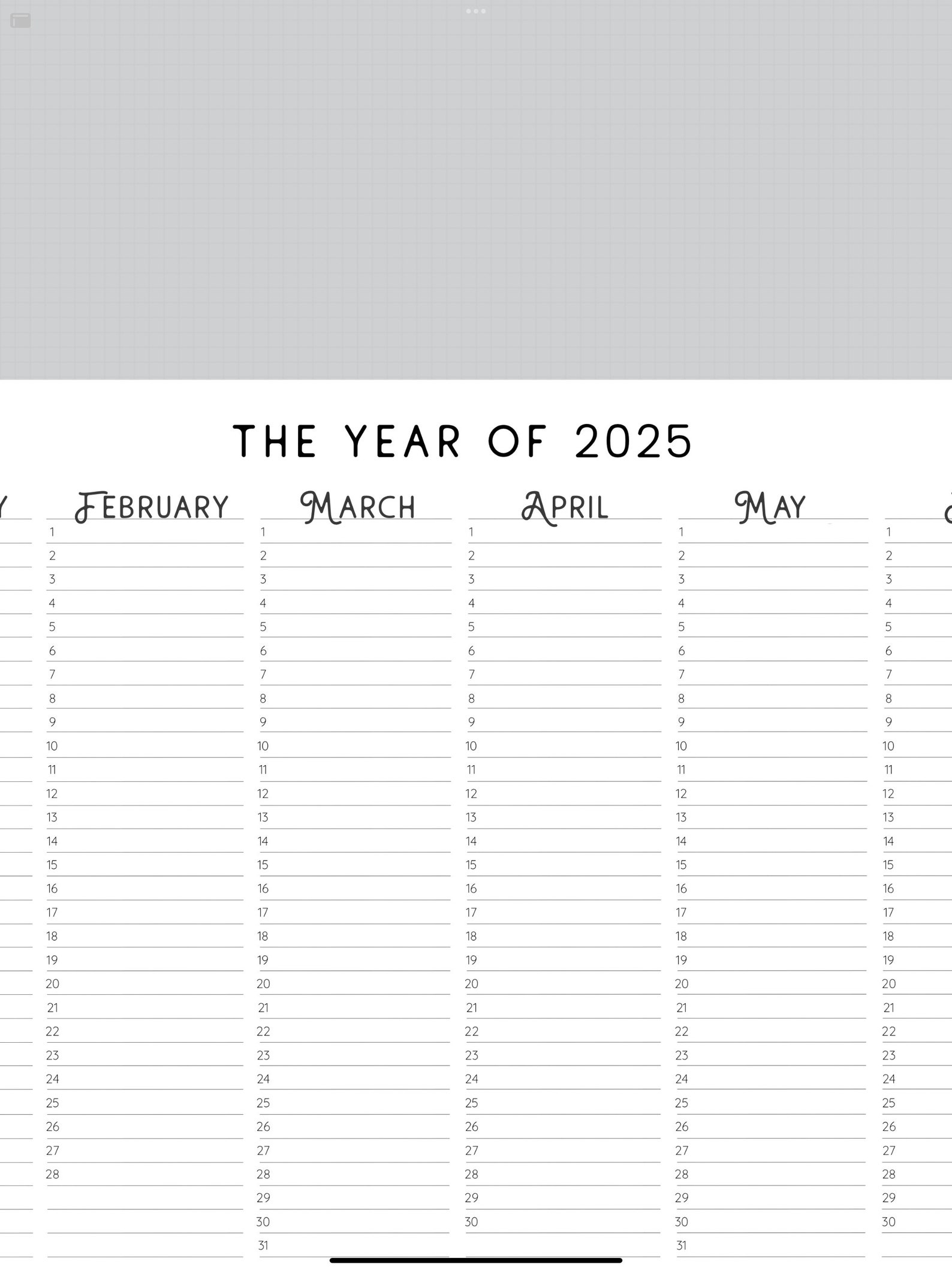 2025 Year at A Glance, INSTANT DOWNLOAD, Yearly Overview, Printable ...