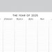 2025 Year at A Glance, INSTANT DOWNLOAD, Yearly Overview, Printable ...