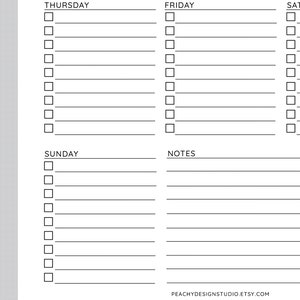 Weekly to Do List Printable, INSTANT DOWNLOAD PDF, Task Organizer ...