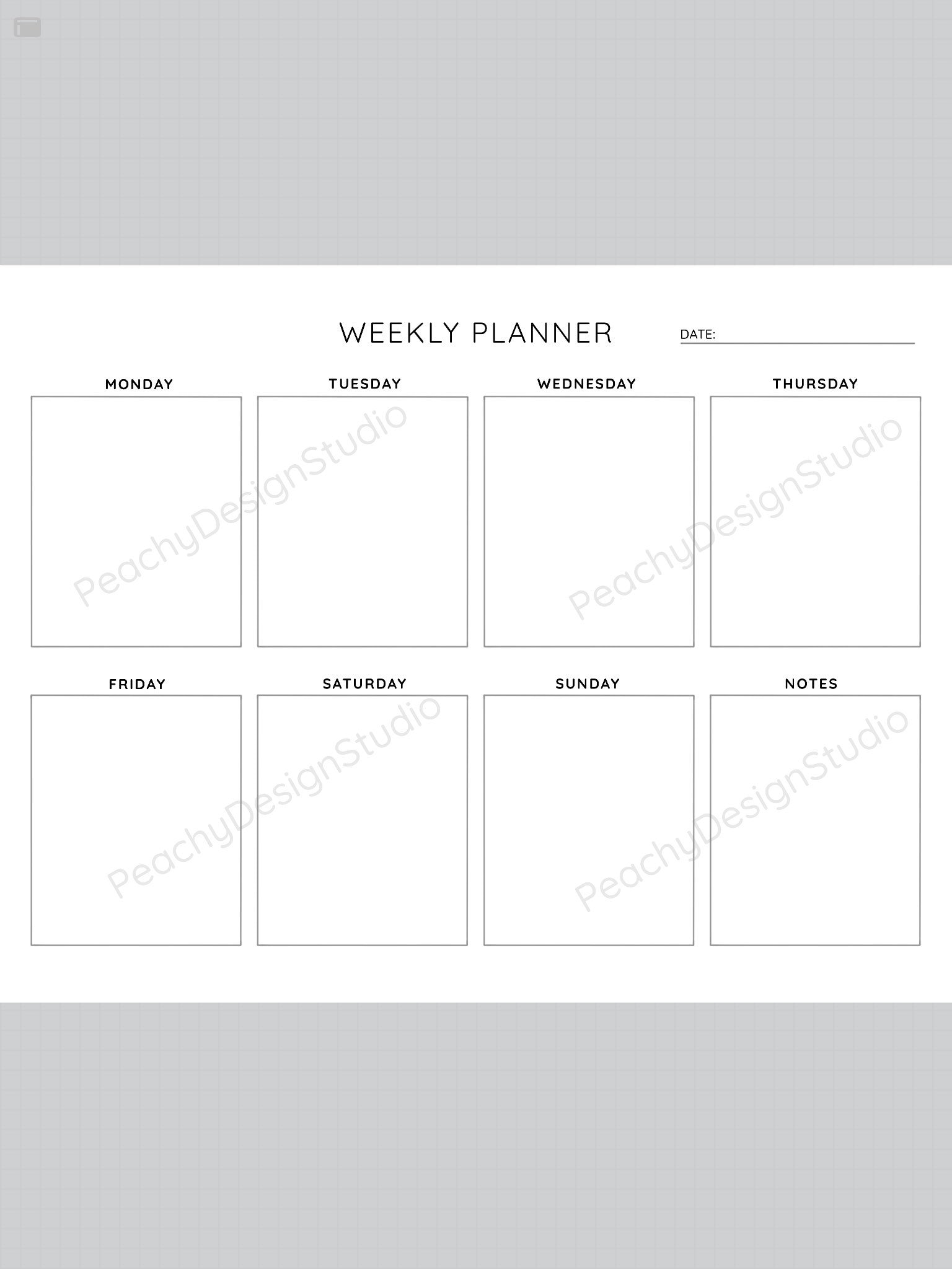 Weekly Planner Printable: Week at A Glance, Letter Size (PDF) - Etsy
