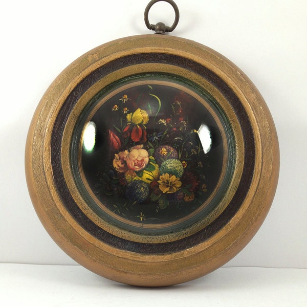 Fascinating Convex Glass Vintage Floral Wall Decor