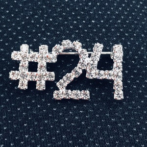 Custom Austrian Crystal Team/Lucky Number Pin- Any Number/Color Combination Available
