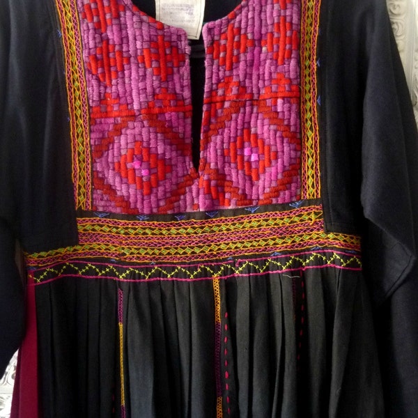 Vintage 70er Jahre Hippie afghanischen Boho ethnischen Kleid Hippie Boho Vintage 70er Jahre mexikanische Afghani Kaftan Maxi bestickt